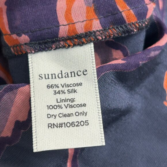 Sundance Women’s Floral Velvet Blouse Large Silk Blend Black Purple Keyhole Boho - Picture 4 of 8